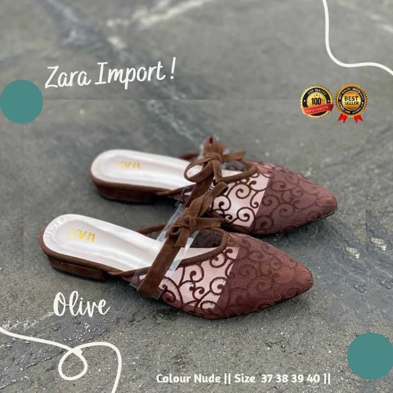 SEPATU SENDAL MULES SLOP BROKAT PITA | SENDAL KONDANGAN ALAS KARET