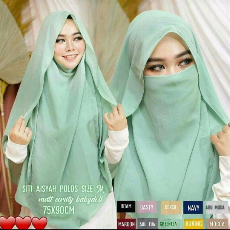 Kerudung French Khimar Aisyah size m ceruty babydoll