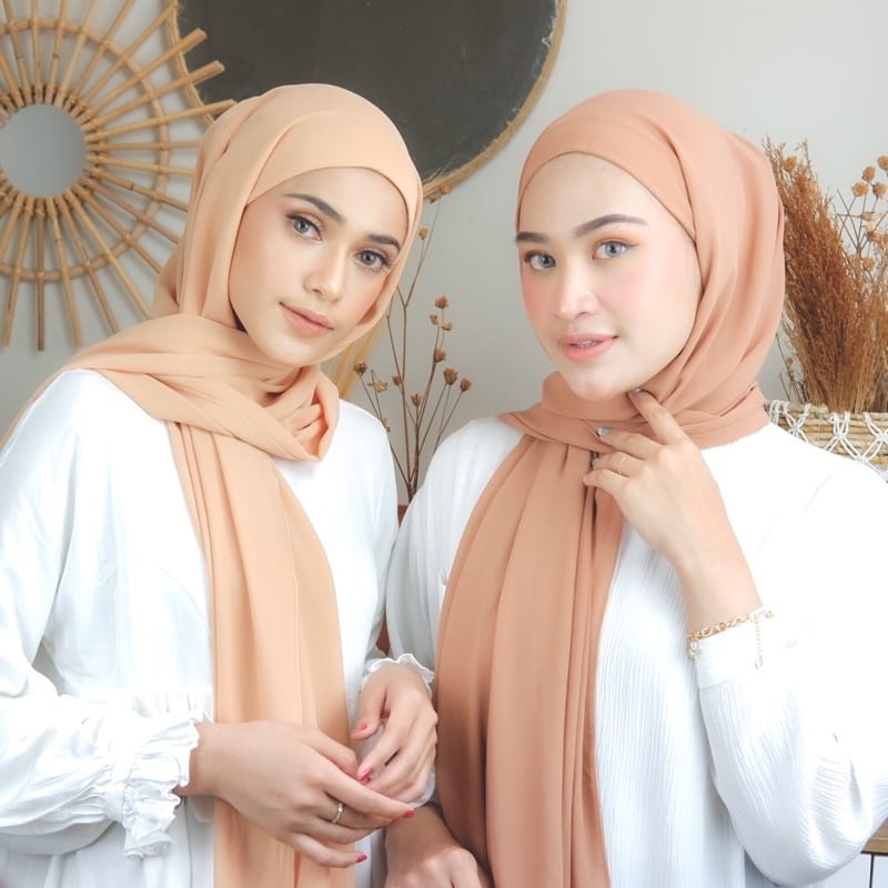 Hijab Pashmina Inner 2in1 Diamond Crepe Kerudung Pashmina Inner Diamond Pasar Hija'b
