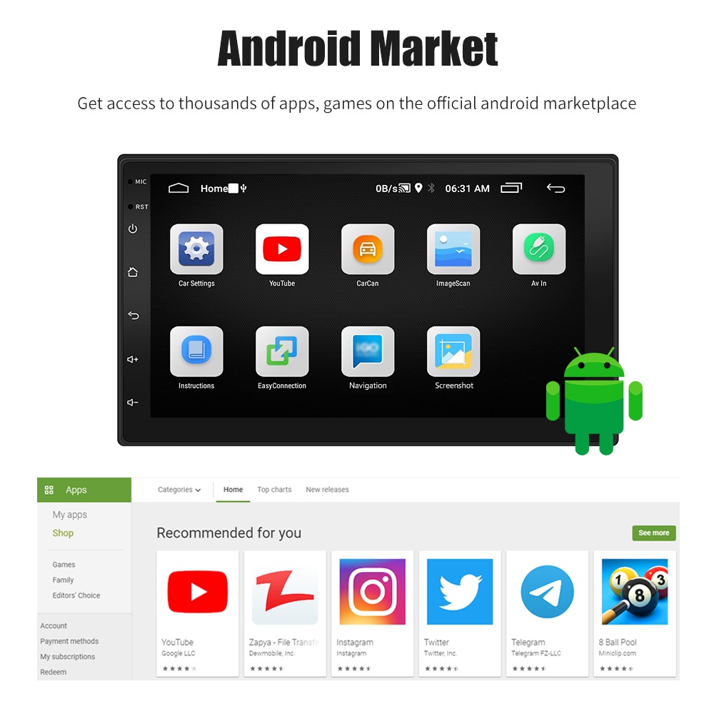 7/9/10 inch Car Android 10.1 navigasi 2+32G Head Unit For TOYOTA Daihatsu Mitsubishi HONDA SUZUKI Hyundai NISSAN Touch Screen Stereo Radio Bluetooth 2Din Car Multimedia MP5 GPS Mirrorlink YOUTUBE-2