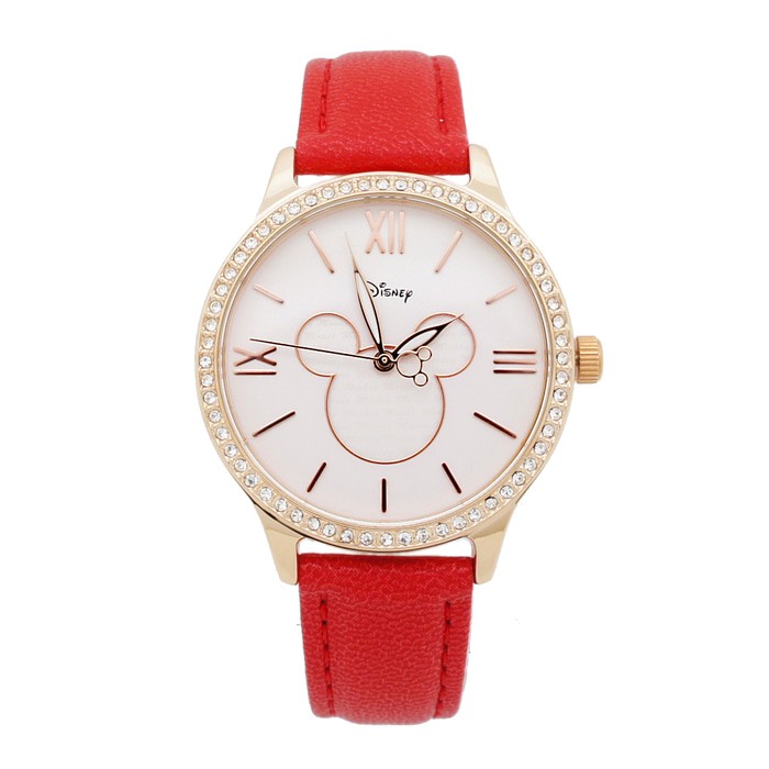 Disney Ori MS1108 Mickey Mouse Jam Tangan Wanita Cantik Perempuan Remaja Red