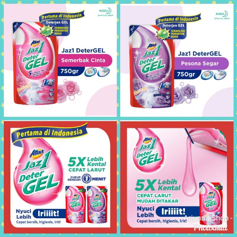 ATTACK Jaz1 DeterGEL (Deterjen Gel) 750gr
ATTACK Jaz1 Deterjen Gel DeterGEL Pesona Segar Pouch 750 g