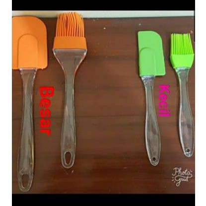 Spatula dan kuas kue silikon lembut set