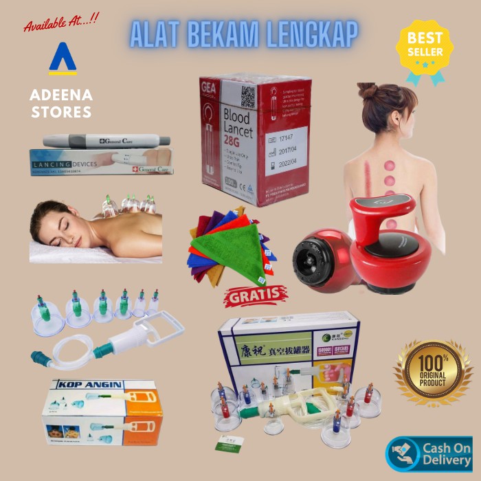 ALAT BEKAM LENGKAP KANGZHU JARUM PEN KOP ANGIN 6-12 CUP BEKAM ELEKTRIK SEDOT DARAH KOTOR