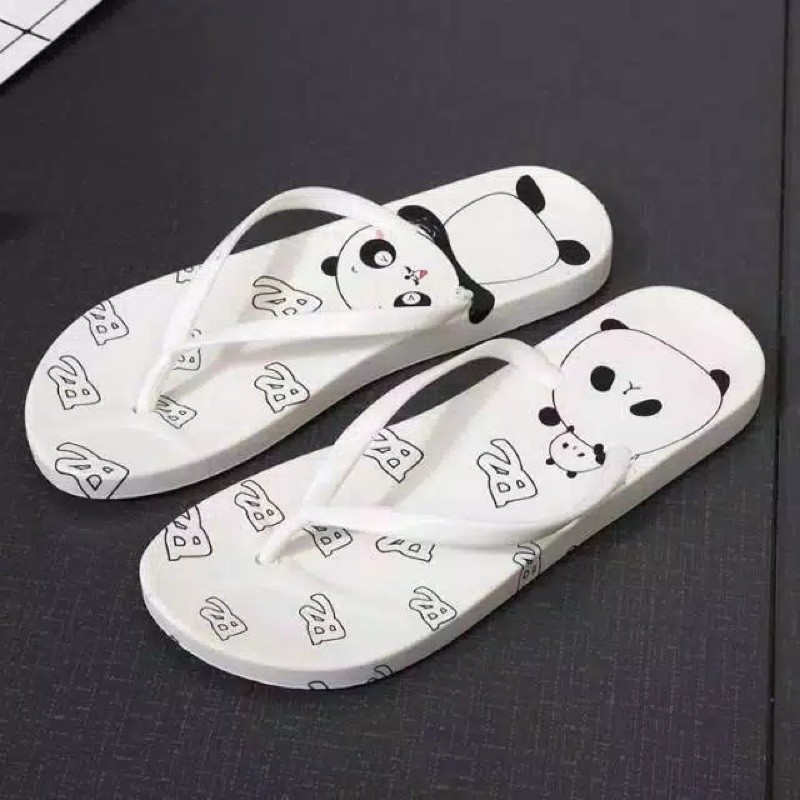 SANDAL JEPIT WANITA MOTIF PANDA I KUALITAS IMPORT