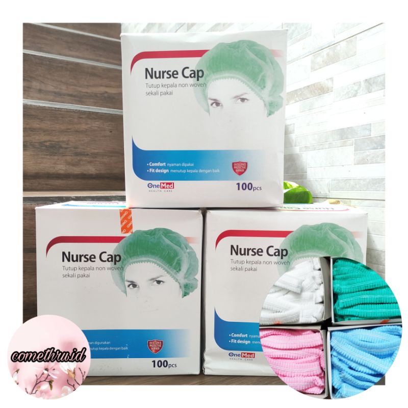 Jual Nurse cap onemed / head cap / hair net / penutup kepala ecer warna