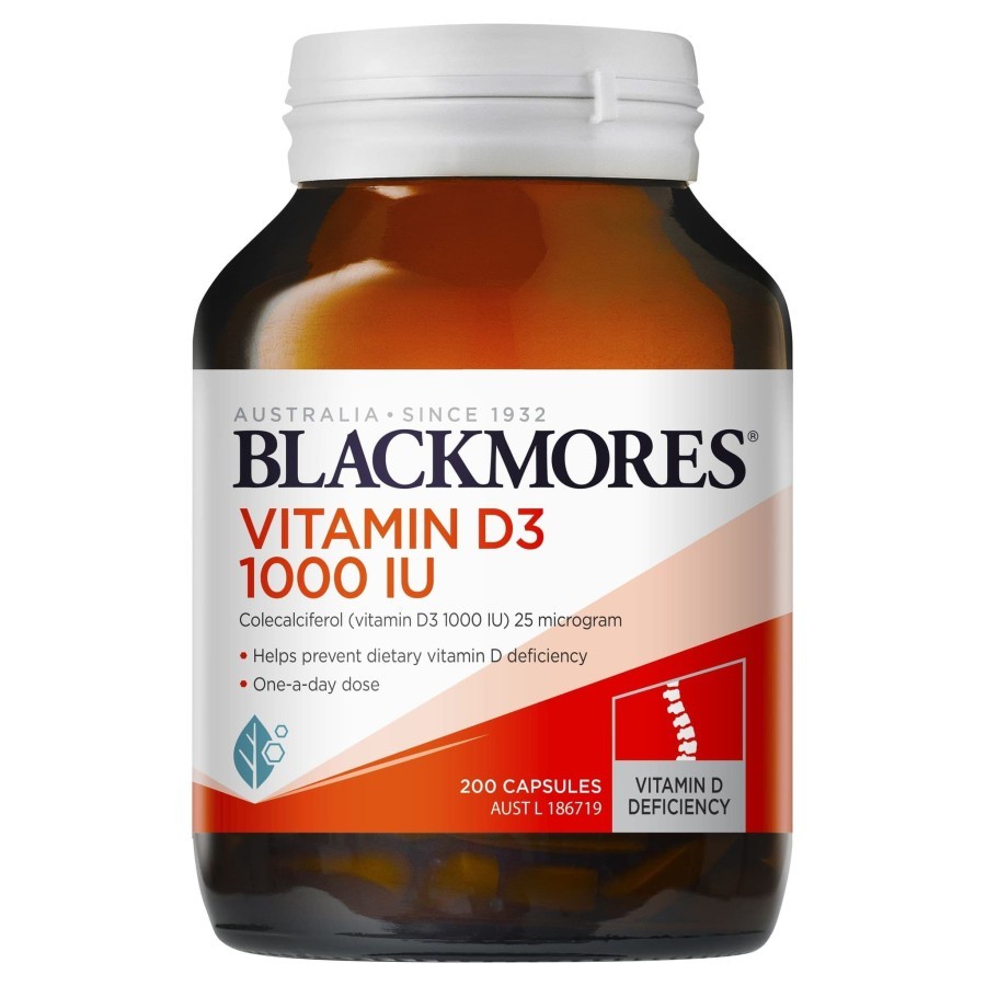 Blackmores Vitamin D 3 1000IU Black Mores More Balckmore Vit D3 D-3 1000 IU Bone Health Nutrisi Supl