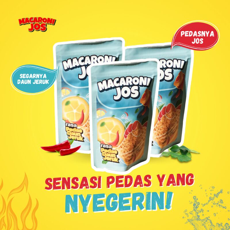 

MAKARONI JOS snack ringan rasa pedas daun jeruk