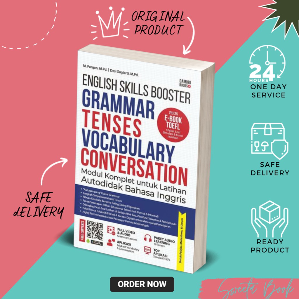 Buku Bahasa Inggris English skills booster : Grammar, Tenses, Vocabulary Conversation-0