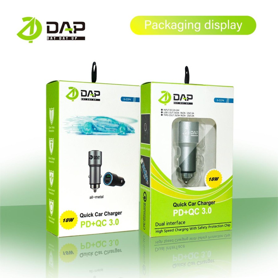 Charger Mobil DAP D-CCP4 Car Charger Fast Charging 3.0 + PD3.0 2 Out