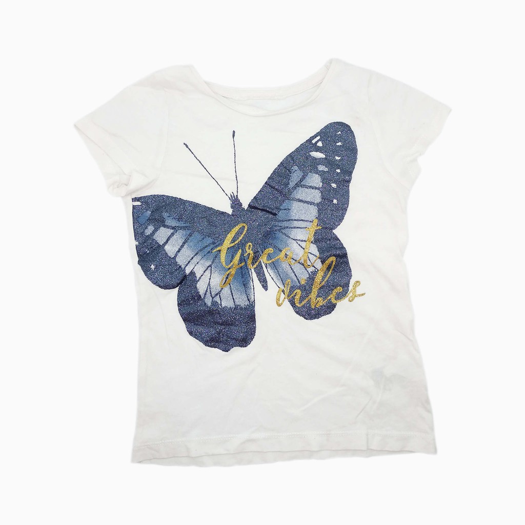 Preloved - Baju Anak Kaos Butterfly Glitter Second / Bekas