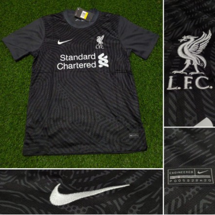 JERSEY BOLA LIVERPOOL GOALKEEPER HITAM 2020/2021 GRADE ORI