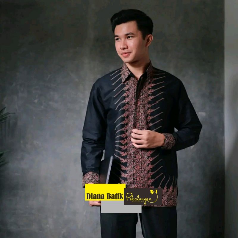 Kemeja Batik Pria Lengan Panjang Terbaru Bahan Katun M L XL XXL