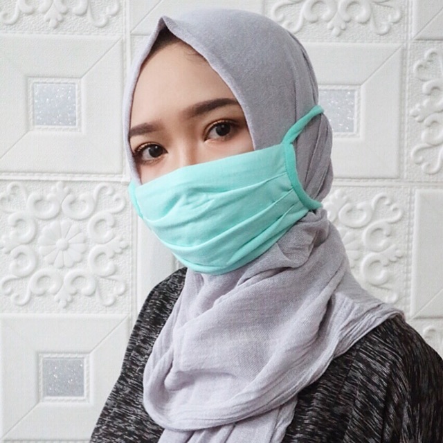 Masker Kain  Tali  2 Layer Bahan  Kaos Katun High Quality 