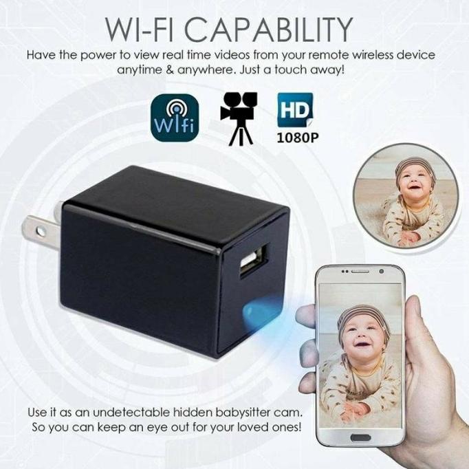 Wifi Spy IP Cam KAMERA ADAPTOR Charger - Kamera Pengintai Wireless
