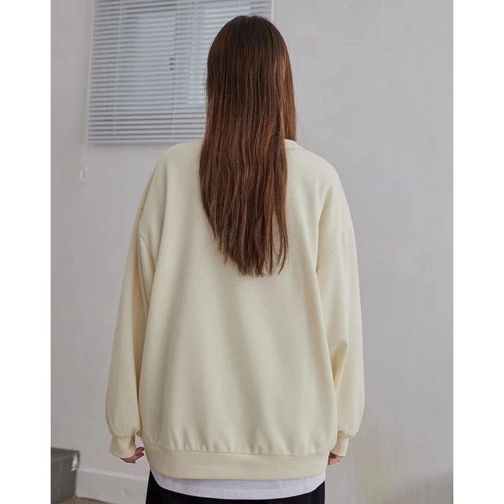 CLUB NEMBER ONLY Oversize Sweater Crewneck Pria Wanita Atasan Jacket Desain Simple OOTD Casual Korean Style Fashion