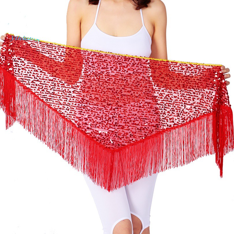 BELLY DANCE HIP SCARF SABUK SELENDANG SEGITIGA TARI PERUT INDIAN DANCE TRIBAL PAYET GLITTER RUMBAI ROK TASSEL