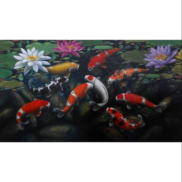 Lukisan ikan koi | Lukisan feng shui | Lukisan indah | Lukisan bagus | Lukisan bali | Lukisan cantik