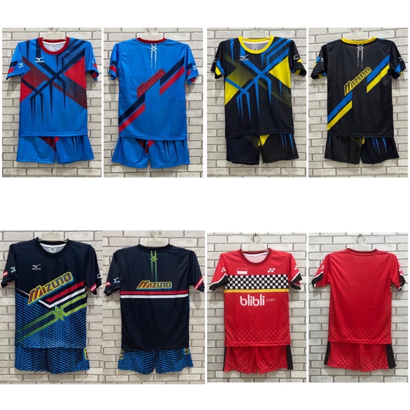 setelan anak olah raga badminton bulu tangkis voly kids printing