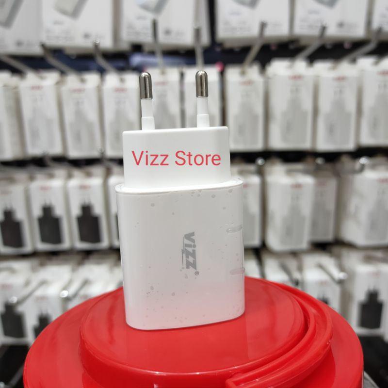 Adaptor Charger Vizz 2.1A 2 USB TC18 1 Toples 30Pcs ORIGINAL Vizz