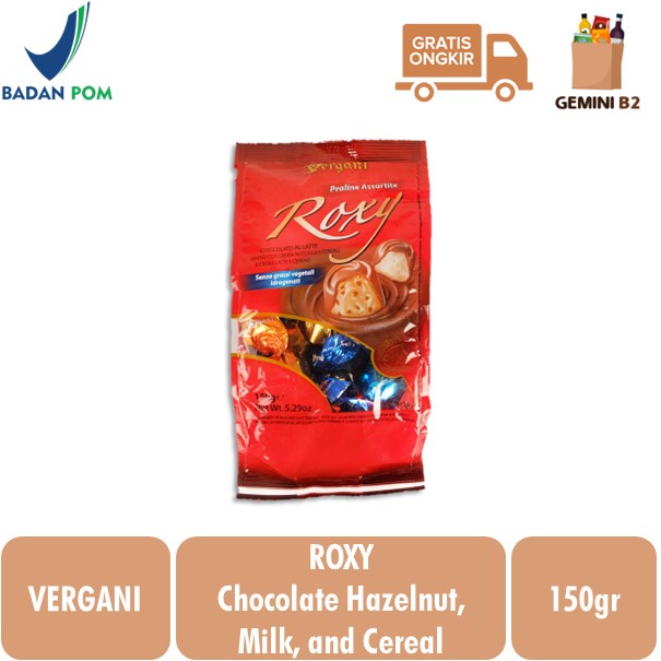 

Vergani Roxy Praline Assortite / Cokelat Italy isi krim hazelnut dan sereal 150gr