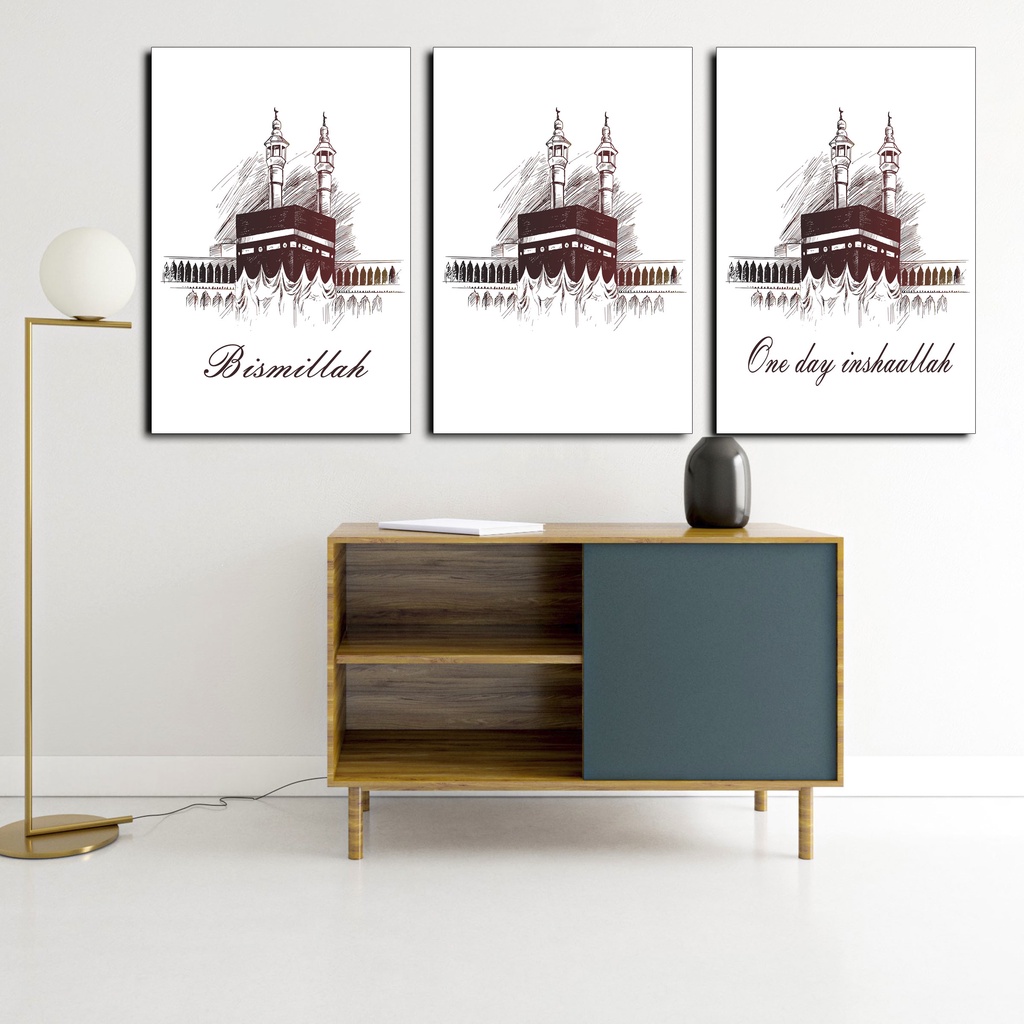 HIASAN DINDING KABAH WALL DECOR PAJANGAN DINDING ISLAMI PAJANGAN DINDING KA'BAH MONOCHROME