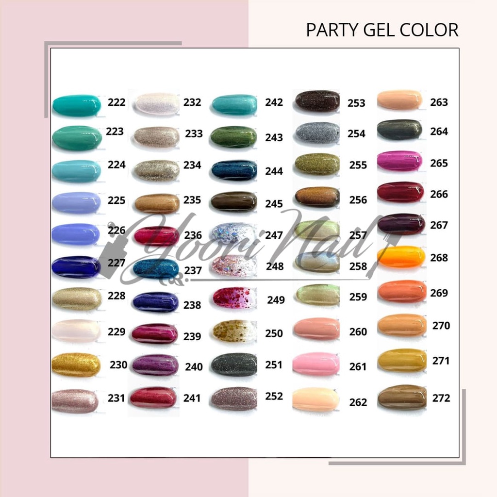 PARTY kutek gel halal uv led (01-50) nail polish party 15ml party gel color glitter cat eye all series