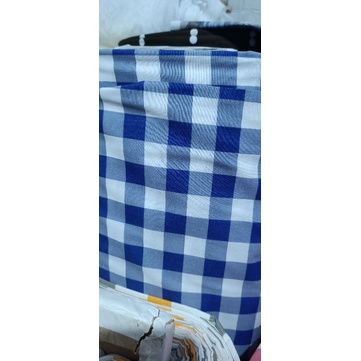 kain bahan seprei motif kotak 2cm