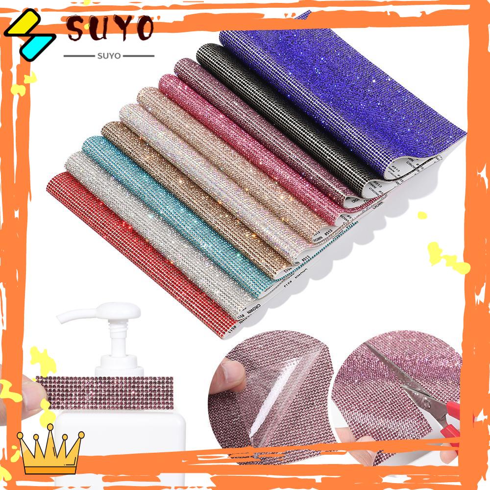 Suyou Stiker Kristal Glitter Berlian Imitasi Multi Warna Dekorasi Mobil / Pesta / Rumah Diy