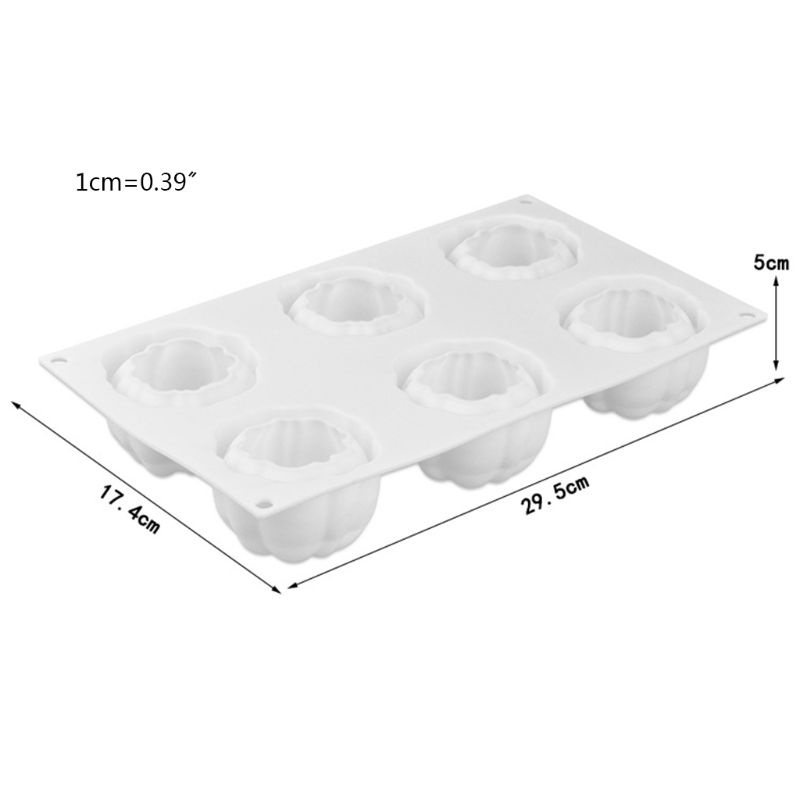 Cetakan Kue / Coklat Bentuk Labu Halloween Dengan 6 Rongga Bahan Silikon Untuk Dekorasi