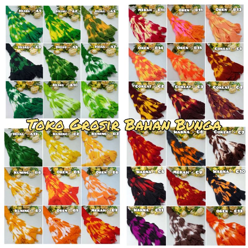 Jual Kain Stoking Gradasi - Kain Bahan Bunga Stoking - Stoking Sembur