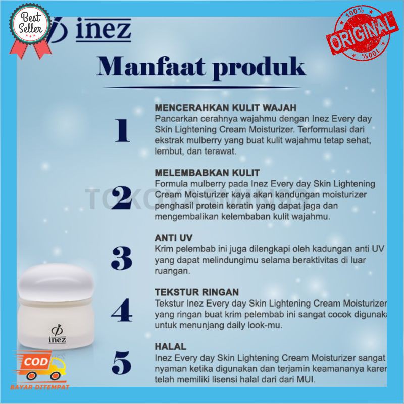 Inez Everyday Skin Lightening Moisturizing Cream Murah