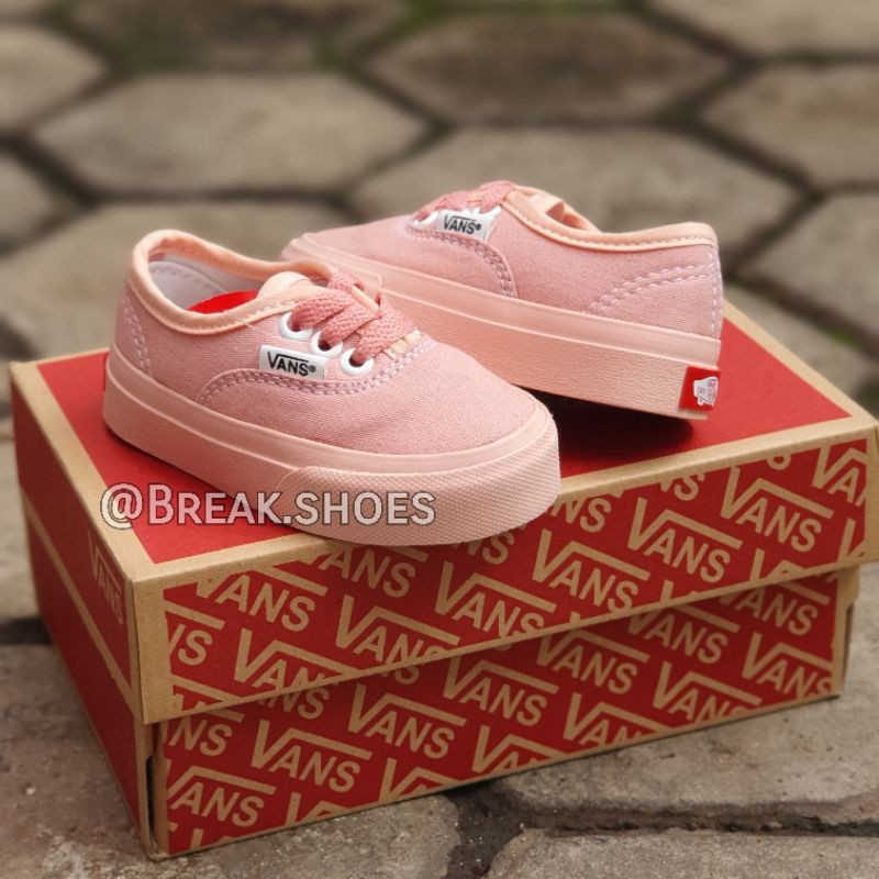 Sepatu anak vns autentik peach tali sepatu anak perempuan dan laki laki