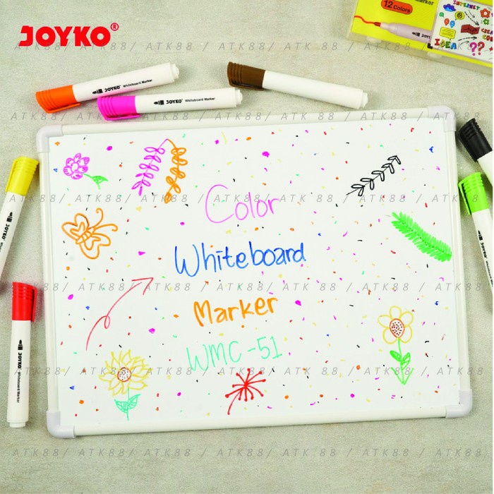 

TULIS-ALAT- SPIDOL WHITEBOARD 12 WARNA JOYKO WMC-51 -ALAT-TULIS.