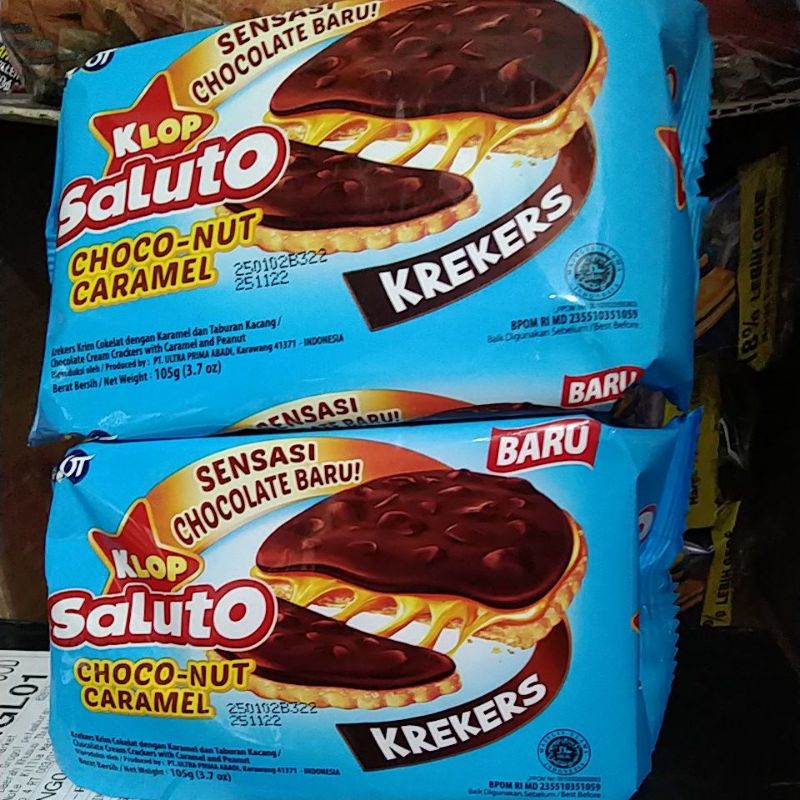 Klop Saluto Coklat Caramel Krekers 105gr