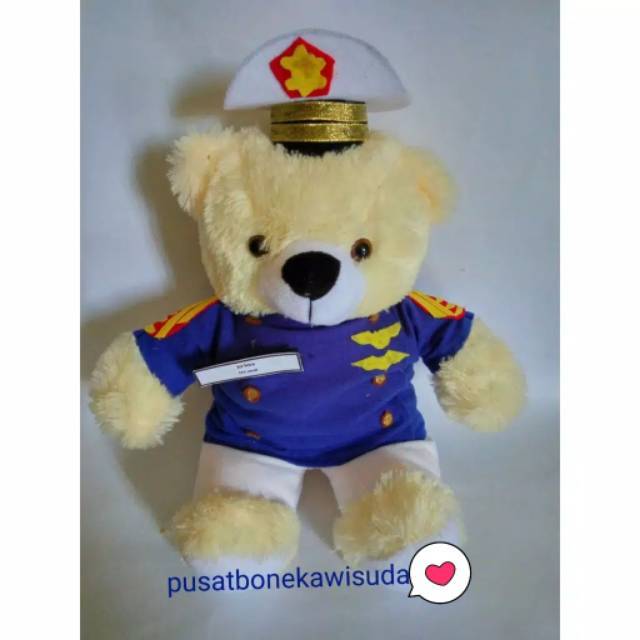 Boneka Wisuda Pelayaran Pelaut Hadiah Bear Seragam Profesi Kado Custom Nama Graduation laki laki