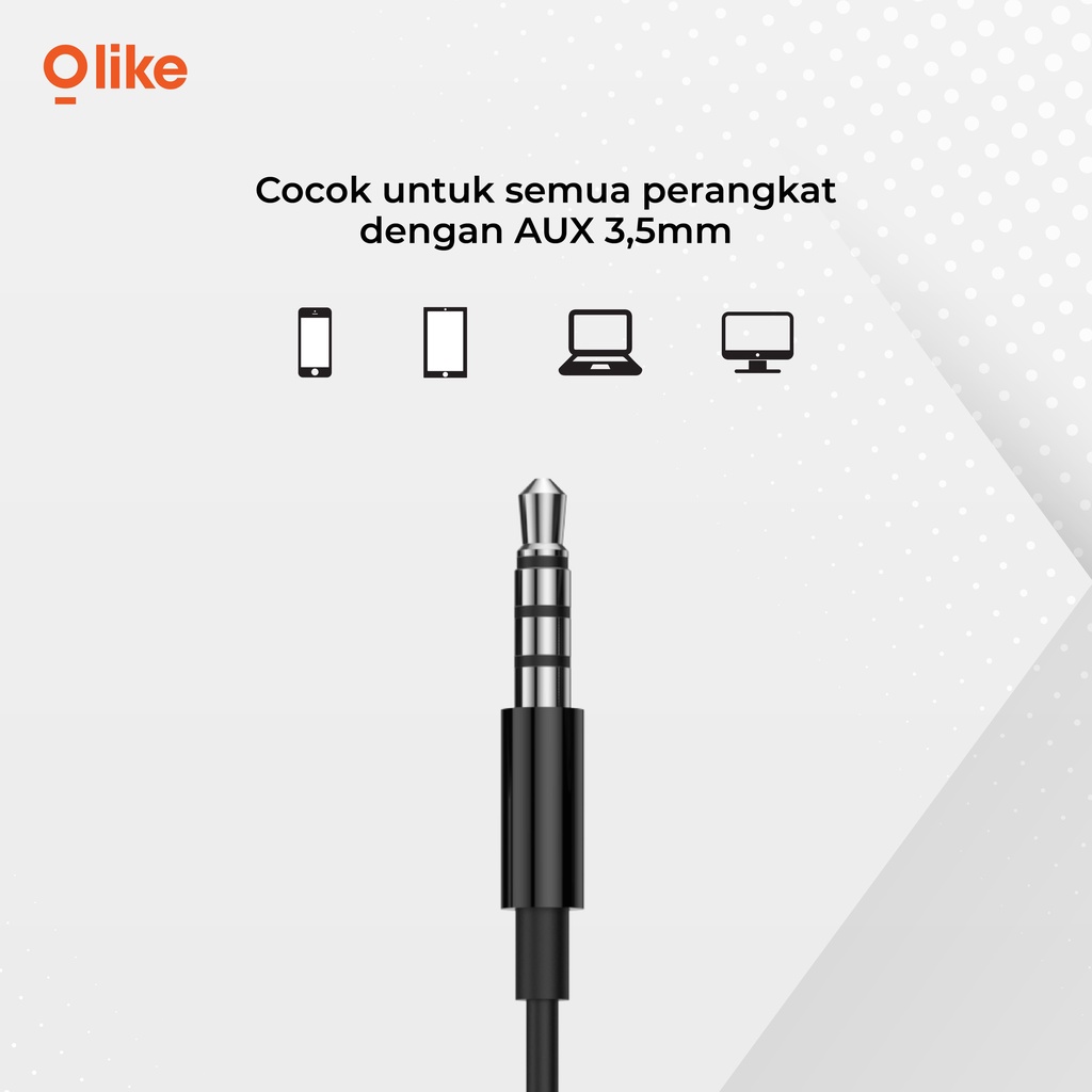Olike headset handsfree 120Cm Best sound quality earphone jack 3.5mm hedset Q19