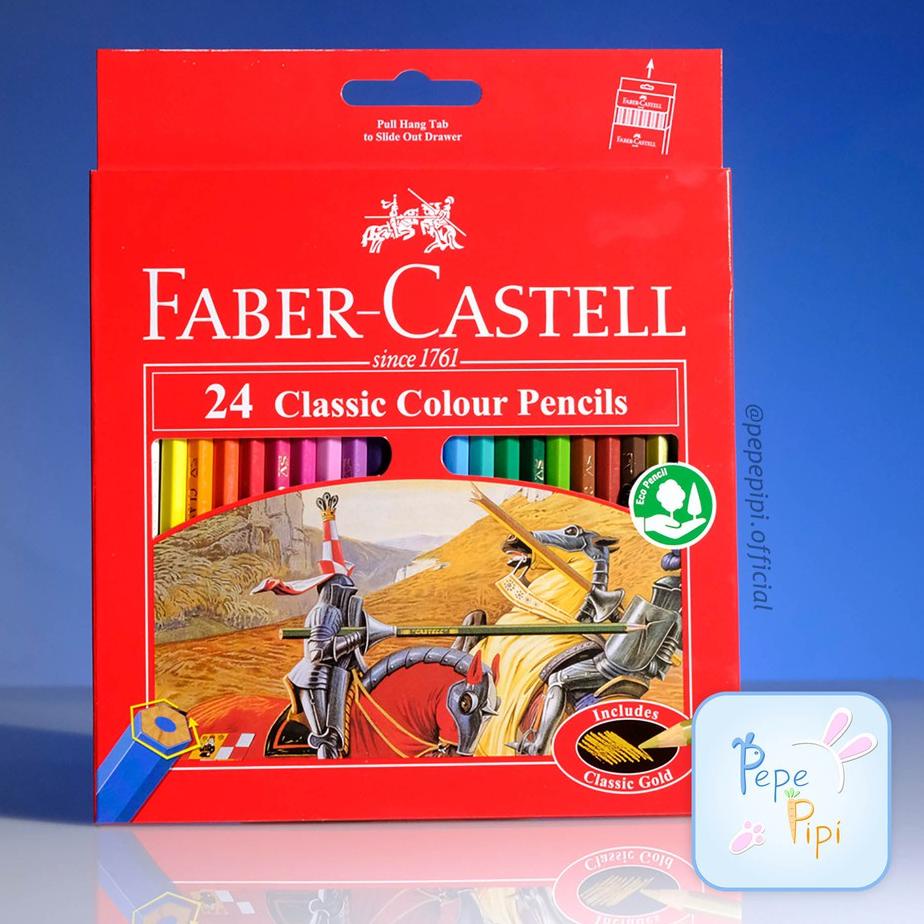 

Pensil Warna Faber Castell Classic 12 dan 24 Color Pencil Colour Panjang ✔