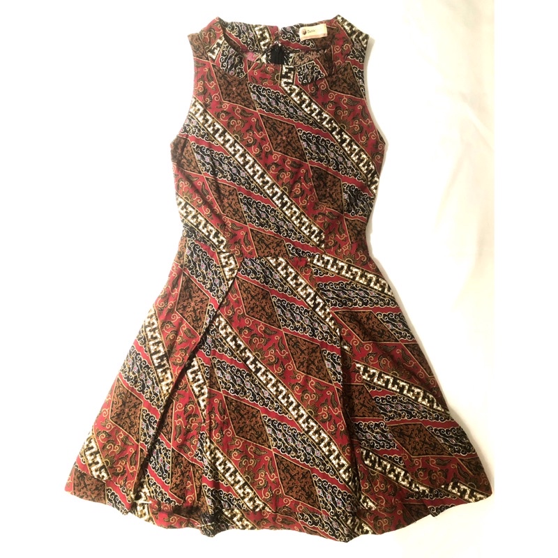 Dress batik first maroon preloved