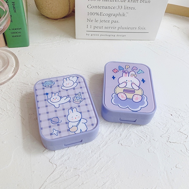 TEMPAT SOFTLENS PREMIUM SOFTLEN SOFLEN KARAKTER BEAR,FLOWER/ PREMIUM SOFTLENS CASE TRAVEL KIT MINI WADAH SOFLENS