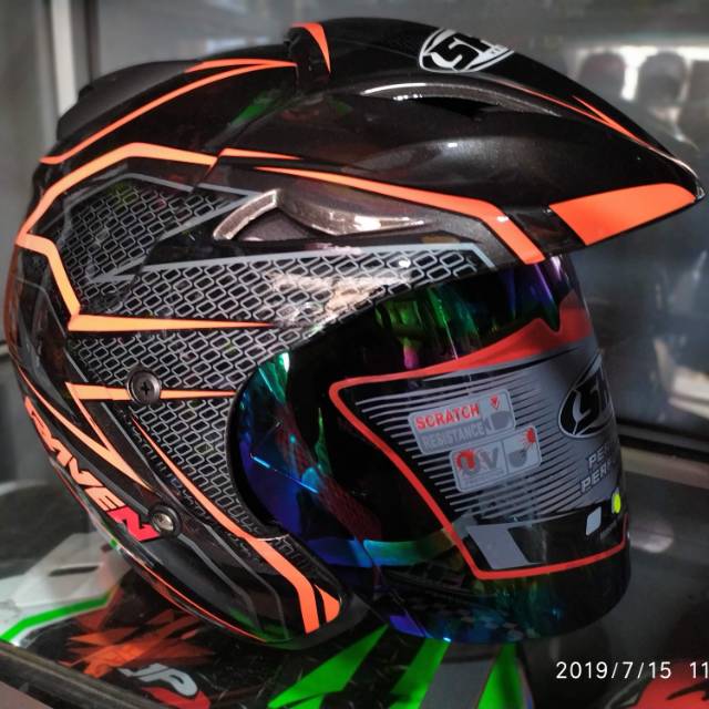 

SHELL MOTIF BLACK /ORANGE STABILO VISIOR RAINBOW (GLOSSY)