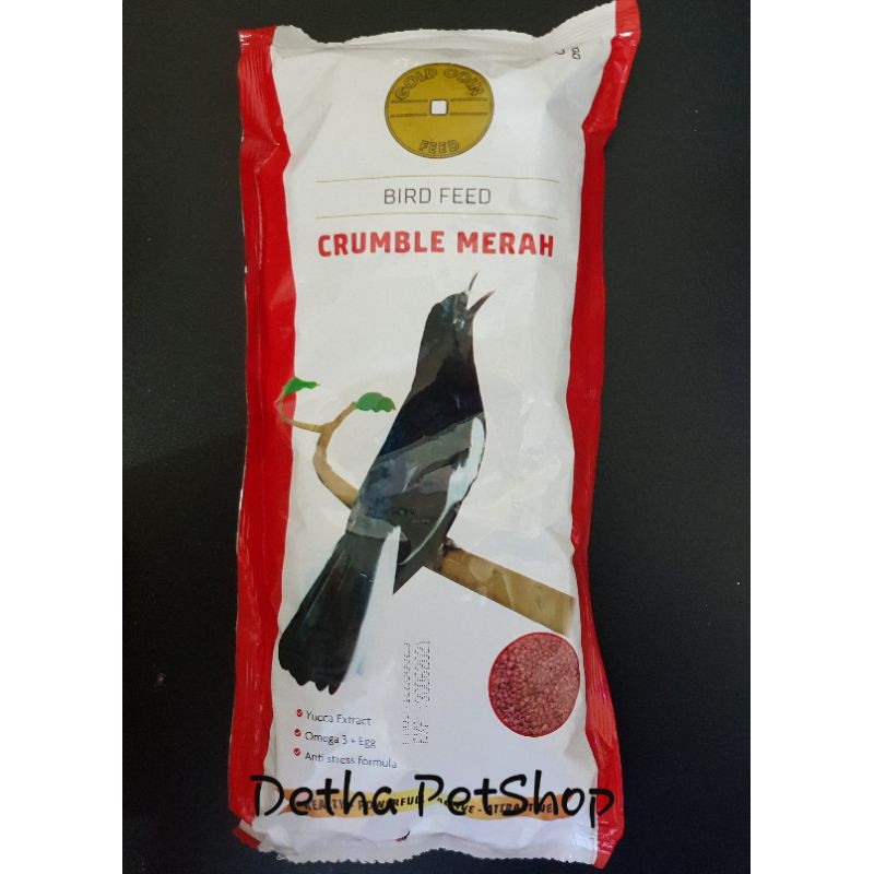 Gold Coin Crumble Merah Pakan Burung
