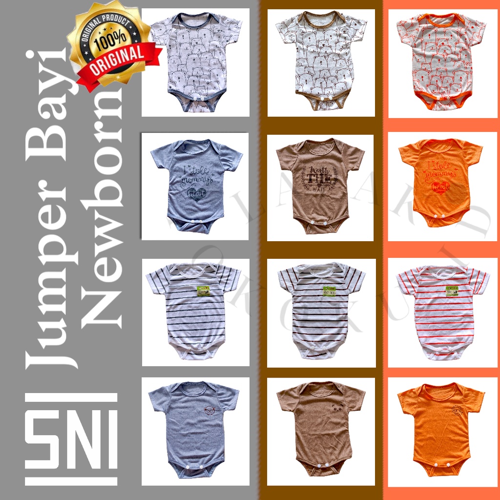 Jumper Bayi Newborn (0-6 Bulan) Lengan Pendek Motif Jumpsuit Bayi Jumper Baru Lahir Jumsuit Bayi  Baju Bayi Jumper Laki-laki Perempuan Baru Lahir Kaos Bayi  Setelan Baju Anak Bayi Sleepsuit Bayi