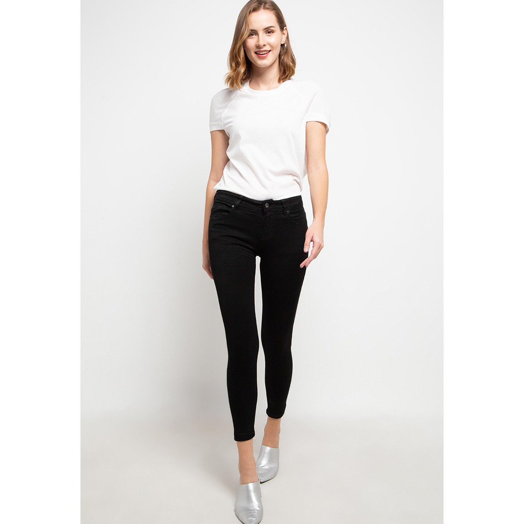 TRIPLE Ladies Celana Jeans Stretch Slim Fit Super Black (07 777 23) / Ramayana Jatinegara