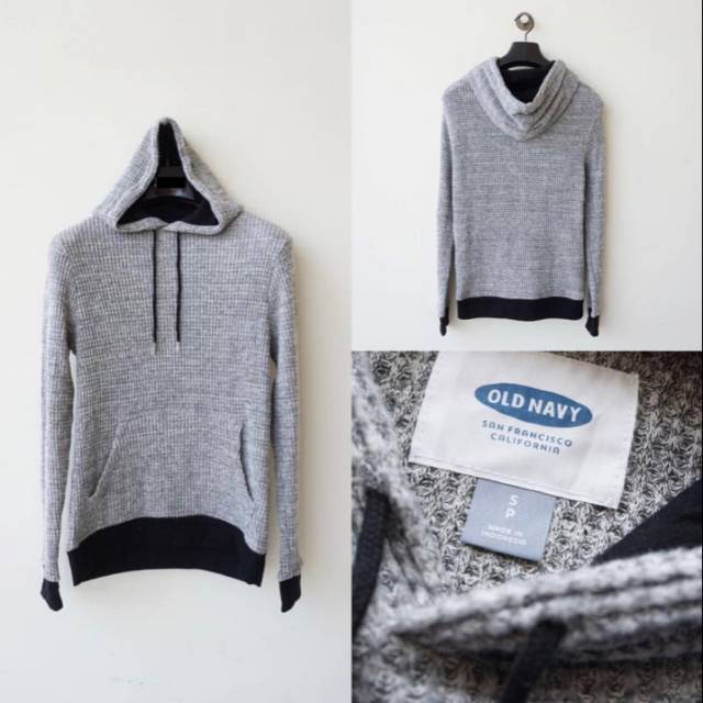 Hoodie old navy waffle dark grey misty