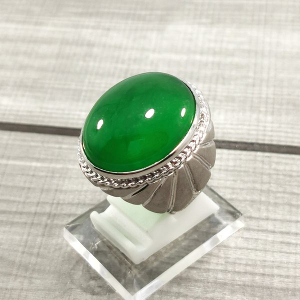 CINCIN BATU AKIK NATURAL GIOK BIRMA GREEN JADEITE JADE TYPE C lst 05