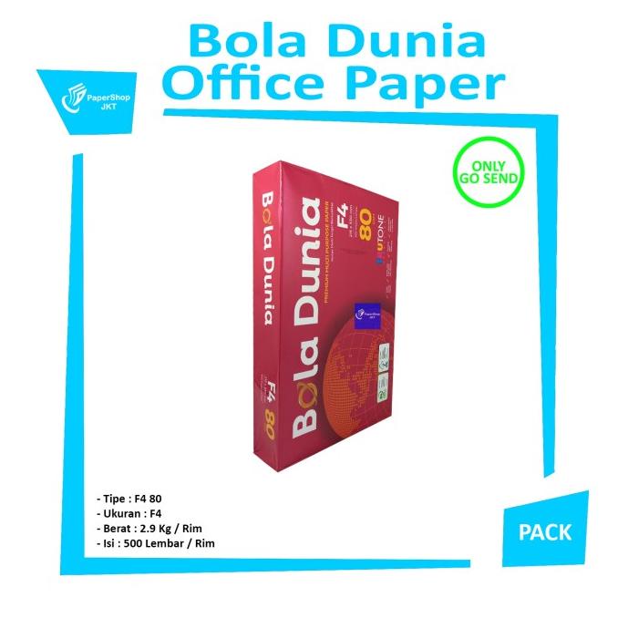 

KHUSUS GOSEND! BOLA DUNIA Kertas Fotocopy F4 80 Gram Paper Print KERTAS FOLIO