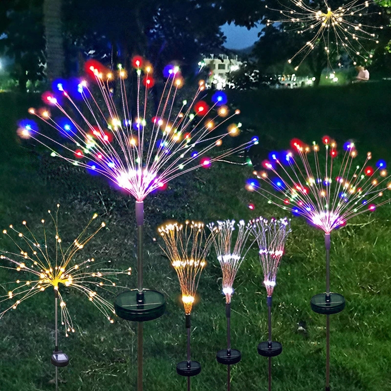 (Outdoor) Lampu Tumblr 90 / 120 / 150-led Model Kembang Api Tenaga Surya Anti Air Untuk Dekorasi Natal / Tahun Baru