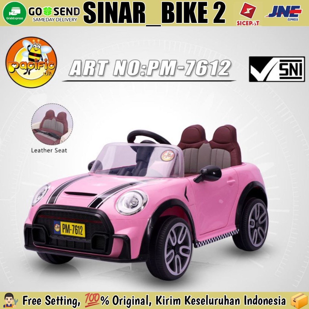 Mobilan Aki Anak Pacific PM-7612  Mini Cooper Jok Kulit