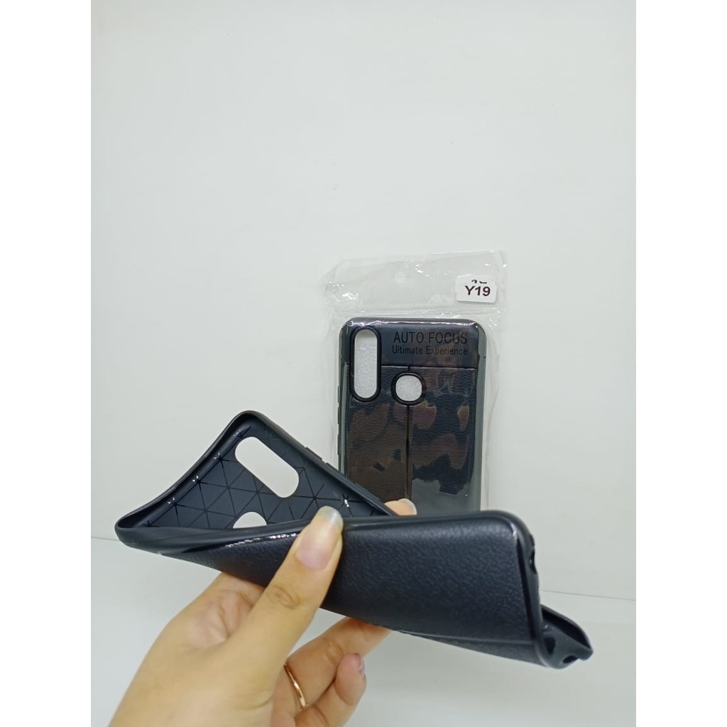 Auto Focus Vivo Y19 6.53 inch Leather Soft Case Vivo Y19 6.53 Auto Fokus Vivo Y19 Motif Kulit Jeruk